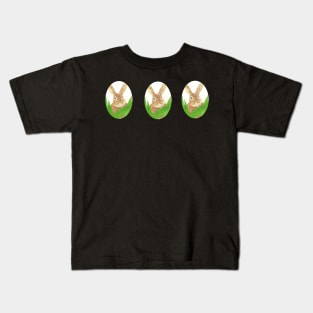 Easter bunny in the grass, oval shape Kids T-Shirt